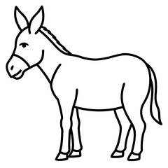 Modern Donkey Line Art