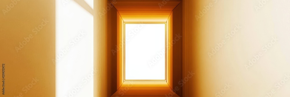 Poster glowing doorway opens to a surreal landscape beyond, inviting exploration into digital realms
