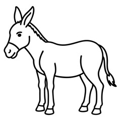 Modern Donkey Line Art