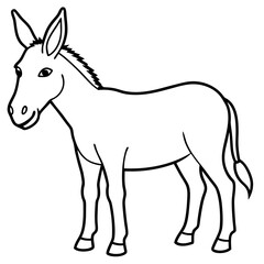 Modern Donkey Line Art