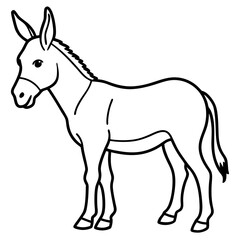 Modern Donkey Line Art