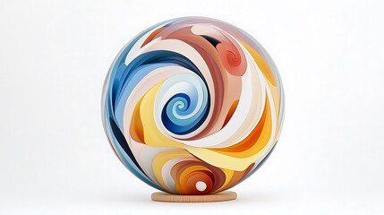 Swirling Glass Orb: A Studio-Lit Artistic 3D Render AI Generated