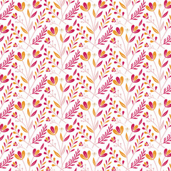 seamless floral pattern with elegant botanical illustrations and intricate ornamental foliage details for wallpapers
