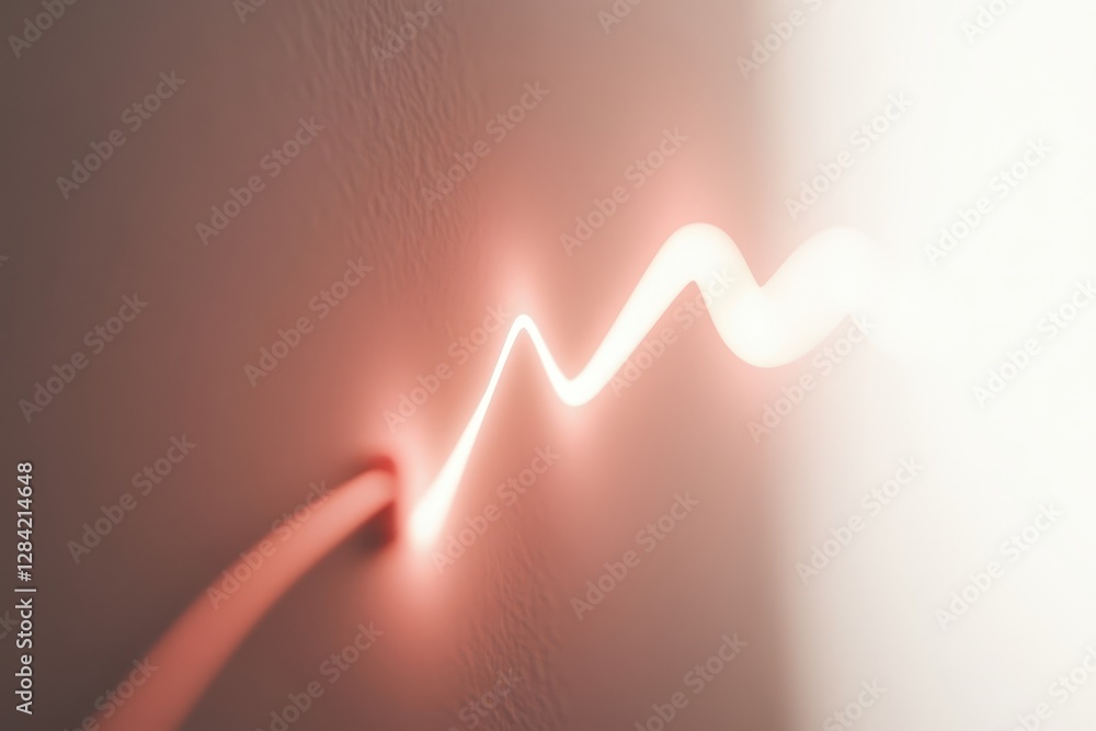 Poster curved line graph depicts growth trajectory on a minimalist backdrop highlighting progress