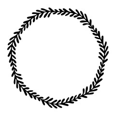 Laurel wreath frame hand drawn vector element