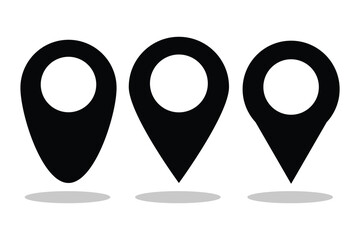 Location icon set, Map pin place marker. location pointer icon symbol in flat style. Location map pin icon, navigation icon. location icon eps 888.