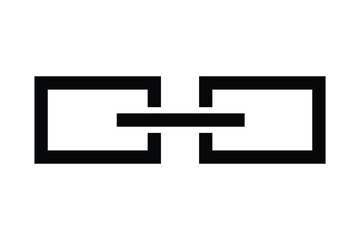 Obraz premium Glyph link icon in flat style. Link icon set vector for web and mobile apps. web link icon.639+