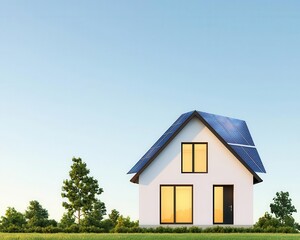 Minimalist home with solar glass walls and energyefficient lighting, Real Estate  Single Detached House  Energy Efficiency, smart home design