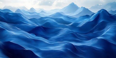 Obraz premium Abstract Blue Mountains Landscape (1)