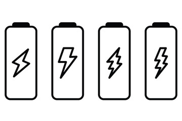 Battery charge  flat icons. Battery charging, charge indicator. Vector battery power icon powerfully charged. battery icon set eps 888.