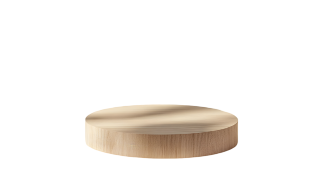 Minimalist Round Wooden Display Platform  Product Showcase  Light Wood Pedestal  Empty Sta