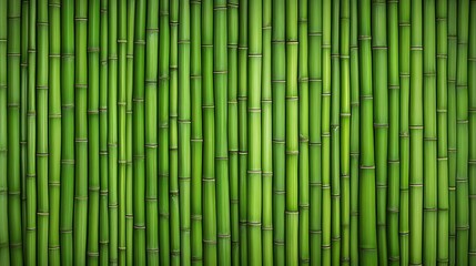 Naklejka premium Lush Green Bamboo Forest Wall: A Vibrant 3D Render AI Generated