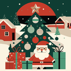 2d vector illustration colorful icon for Christmas items and decoration with gifts accessories