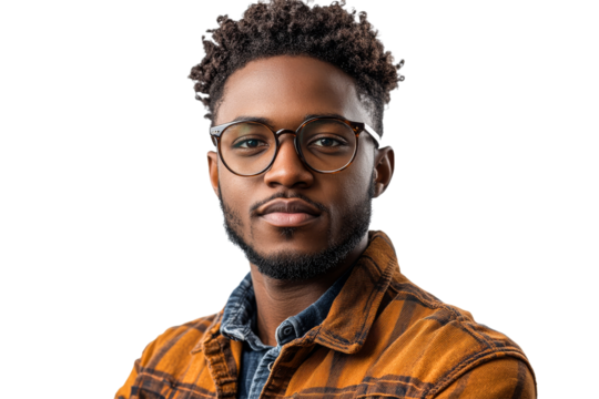 Confident young man in glasses and jacket - Powered by Adobe
