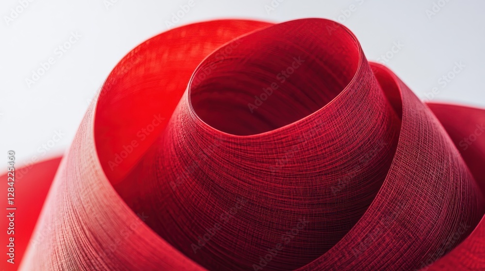 Poster abstract red fabric swirls create intricate design