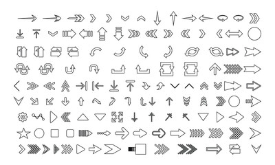 Obraz premium Arrow outline icons set The collection includes business and development programming web design