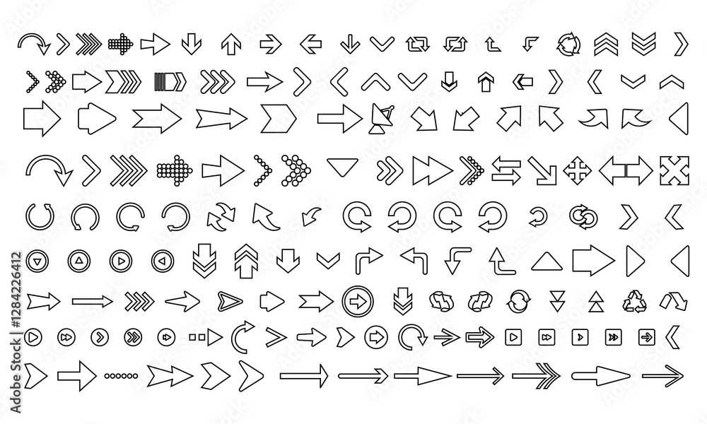 Poster isolated vector arrows hand drawn on a white background arrow set vector