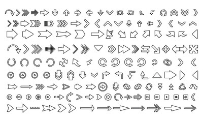 Isolated vector arrows hand drawn on a white background Arrow set vector 