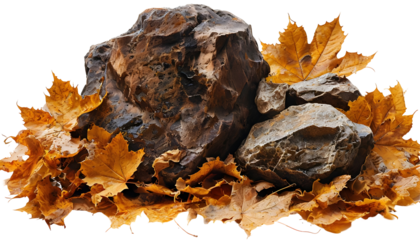 Autumn Leaves on a Transparent Background