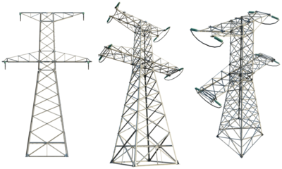 High voltage transmission line tower У220+5 isolate cutout transparent background