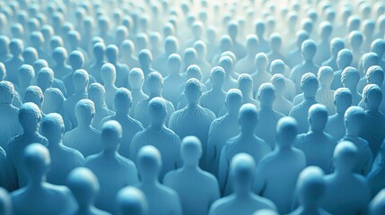 Obraz premium Ethereal Gathering of Figures Abstract Assembly in Crowd Dynamics Visualisation and Collective Unity