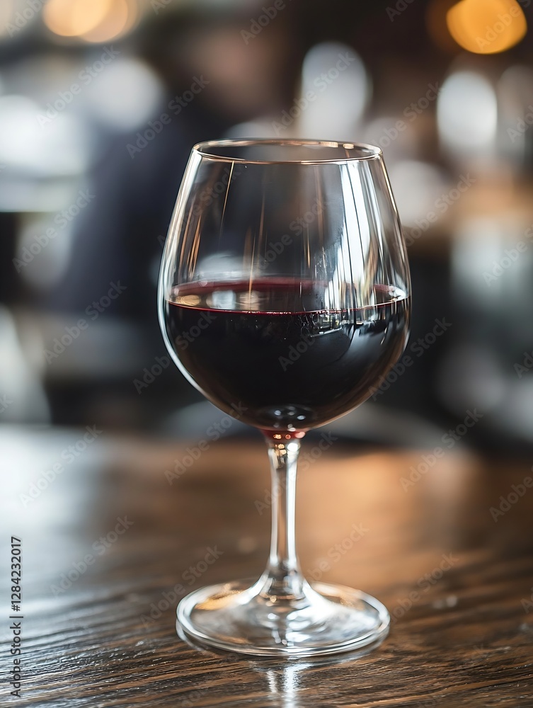 Poster elegant glass of red wine sitting on a wooden table in a warm refined setting with soft lighting : g