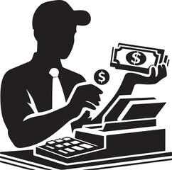 Cashier Vector Illustration