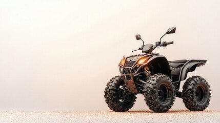 Fototapeta premium Mudracing quad bike with raised snorkel exhaust, isolated, swampready machine