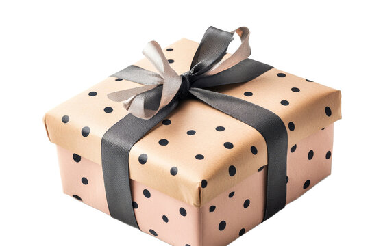 Beautifully wrapped gift box with black ribbon