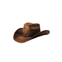 Leather Cowboy Hat on a transparent background.