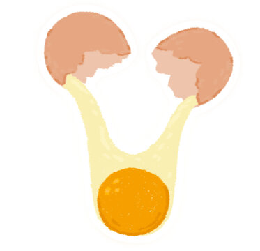cracked egg with yolk, light colors clip art preview