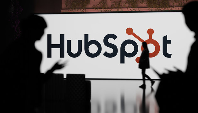 Guilherand-Granges, France - February 22, 2025. HubSpot is a cloud-based CRM platform offering marketing, sales, and customer service tools to help businesses grow and engage customers.