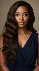 Naklejka premium a beautiful girl with beautiful hair