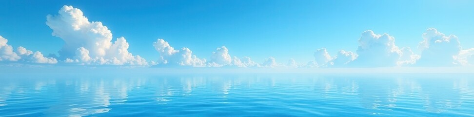 Obraz premium Azure expanse, central emptiness Clean, simple setting , space, bright