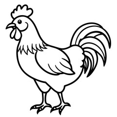 Modern Rooster Outline
