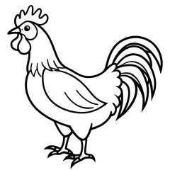 Modern Rooster Outline