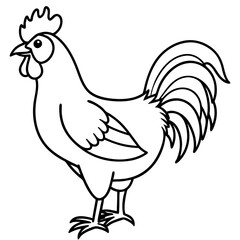 Modern Rooster Outline
