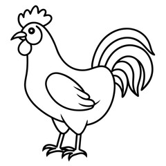Modern Rooster Outline
