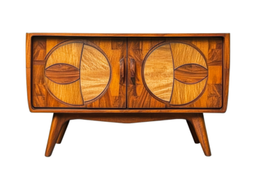 Stylish wooden cabinet with unique design features