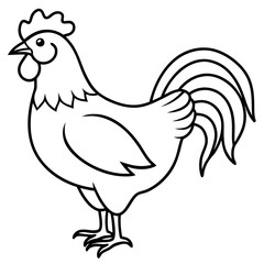 Modern Rooster Outline