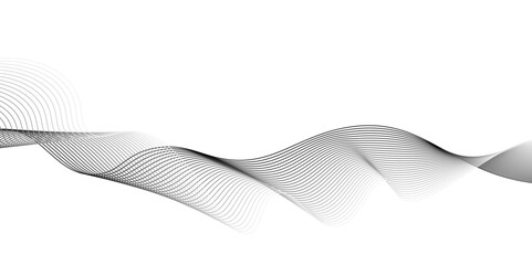 Fototapeta premium Grey and black wave, curve lines on transparent background.Modern grey wave on white background,Abstract black wave lines on white background,black wave for design brochure, website, flyer.