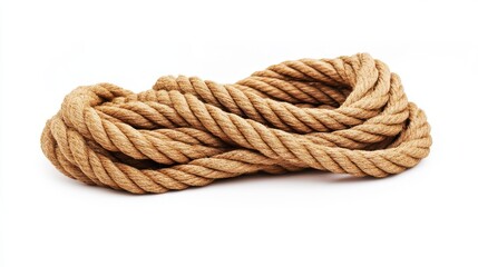 A pair of climbing ropes, coiled and ready for use, with a clear focus on the texture and material.