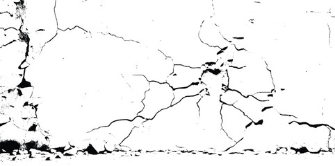 Cracked Ground Abstract Texture on White BackgrounD.