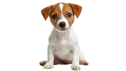 Cute puppy with striking blue eyes and brown spots