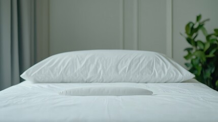 Empty white bed, medical office, waiting room, patient rest, stock photo