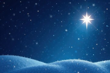 Glimmering stars and a bright shooting star on a deep blue Christmas backdrop , sparkle, texture