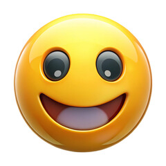 Happy face emoji isolated on transparent background  
