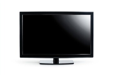 Black flat screen monitor on white background