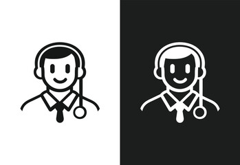 medical customer virtual service icon on white background.