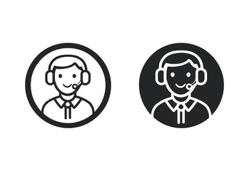 medical customer virtual service icon on white background.